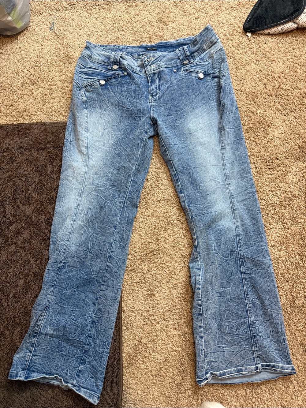 Flamingos size 2xl Light Blue Women's Flared Jeans